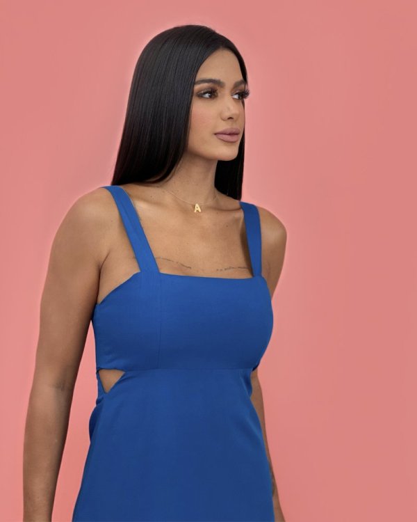 Vestido Lisa - Azul Petróleo - Imagem 2