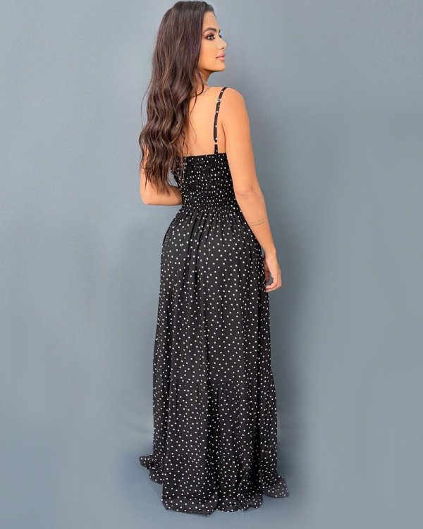 Vestido Camila - Poá Bolinha Preto - Imagem 2
