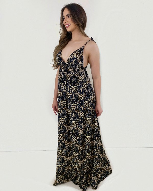 Vestido Valentina Longo - Estampado Arabesco - Imagem 3