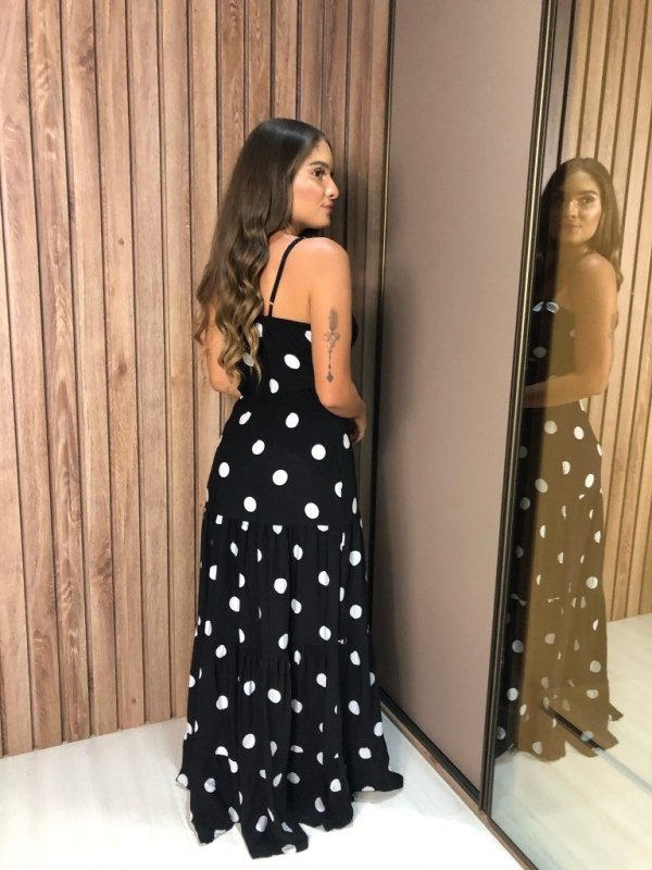 Vestido Camila - Poá Preto