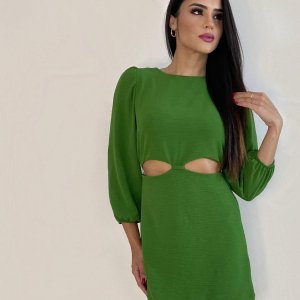 Vestido Tainara - Folhagem - Image 1