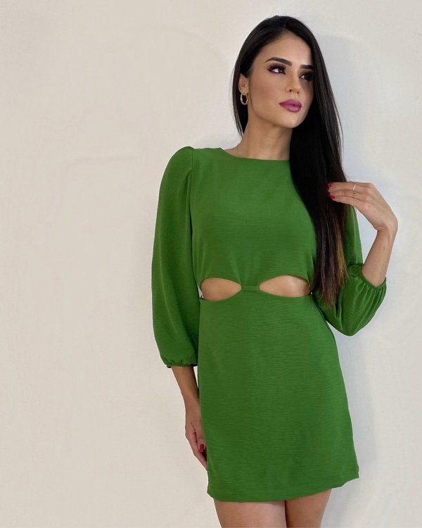 Vestido Tainara - Folhagem