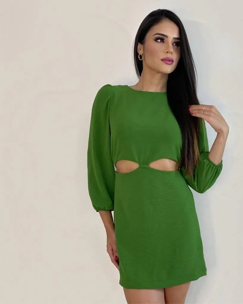 Vestido Tainara - Folhagem