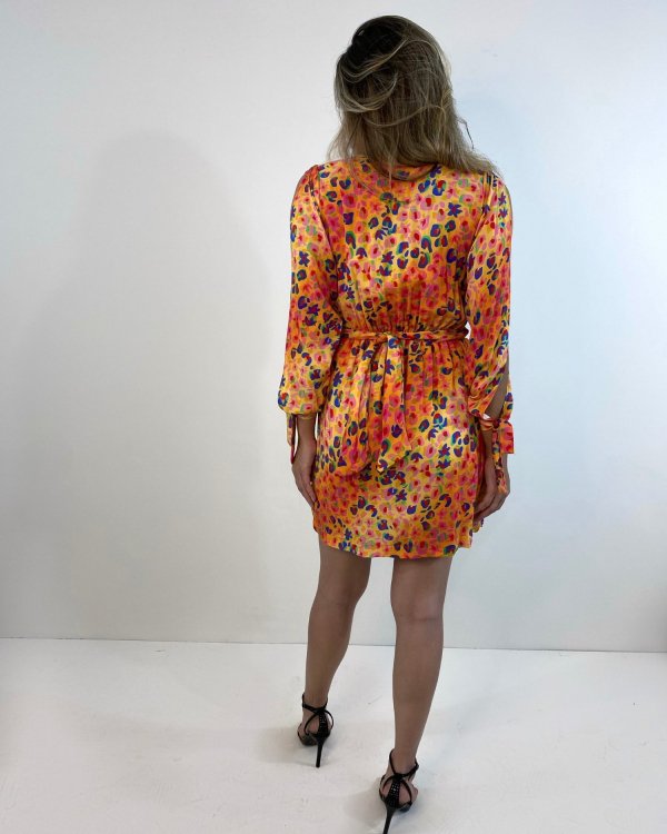 Vestido Marília - Floral Animal Print Amarelo - Imagem 3
