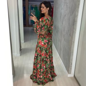 Vestido Rafaella - Floral Fundo Verde - Image 2