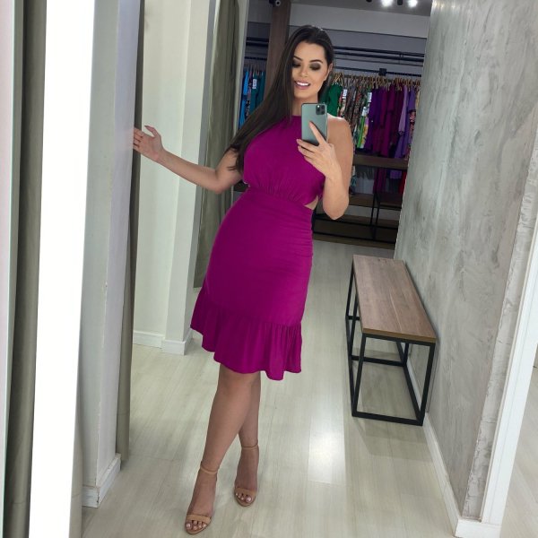 Vestido Estefane Curto - Fúcsia - Imagem 3