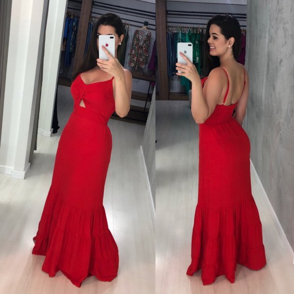 Vestido Jéssica Longo - Vermelho - Imagem 2