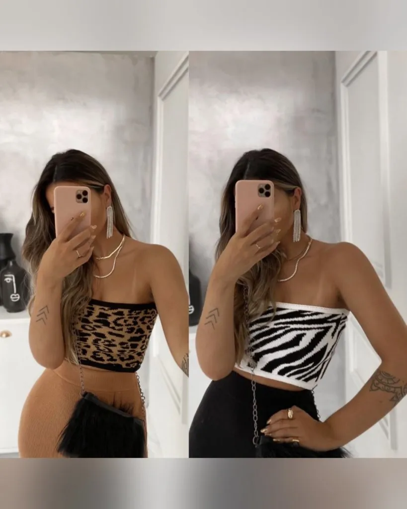 Cropped Faixa em Tricot - Estampas