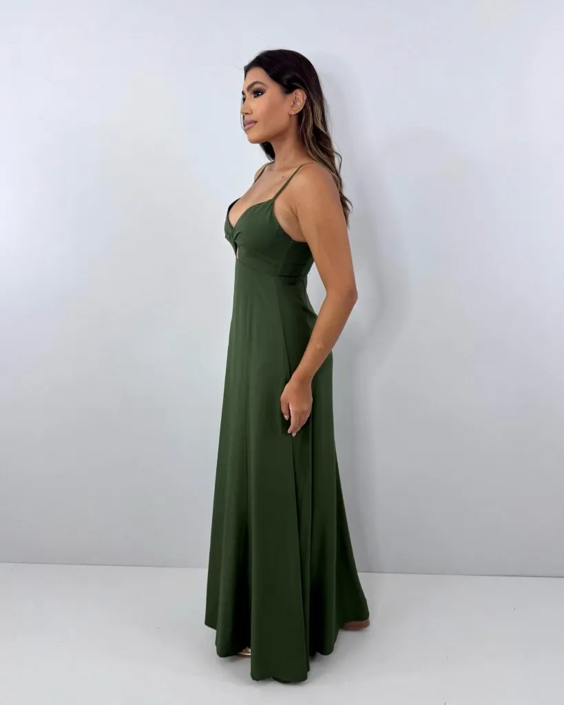 Vestido Eliana - Verde Militar