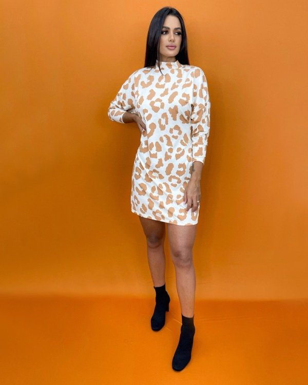 Vestido Fabíola - Animal Print Claro - Imagem 3