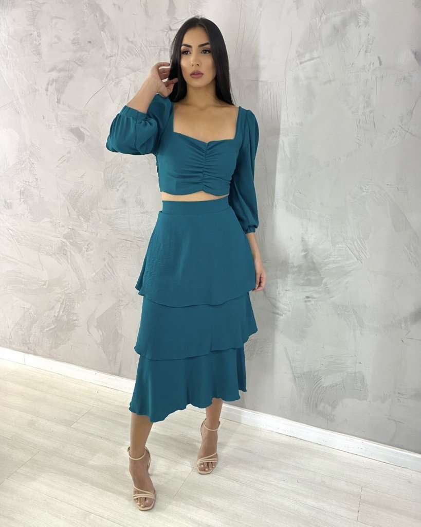 Cropped Olga em Duna - Verde Esmeralda