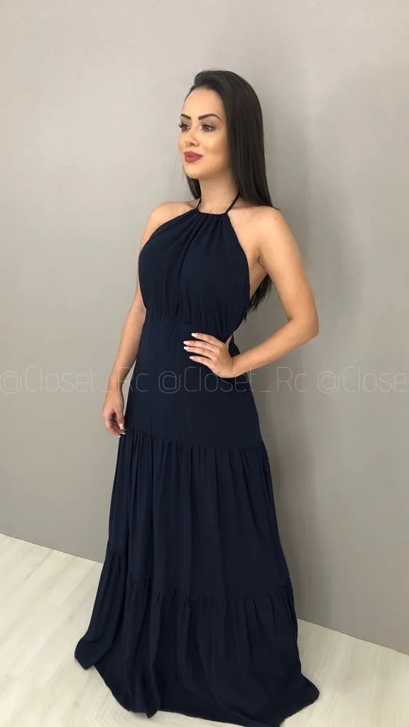 Vestido Janaína - Azul Marinho