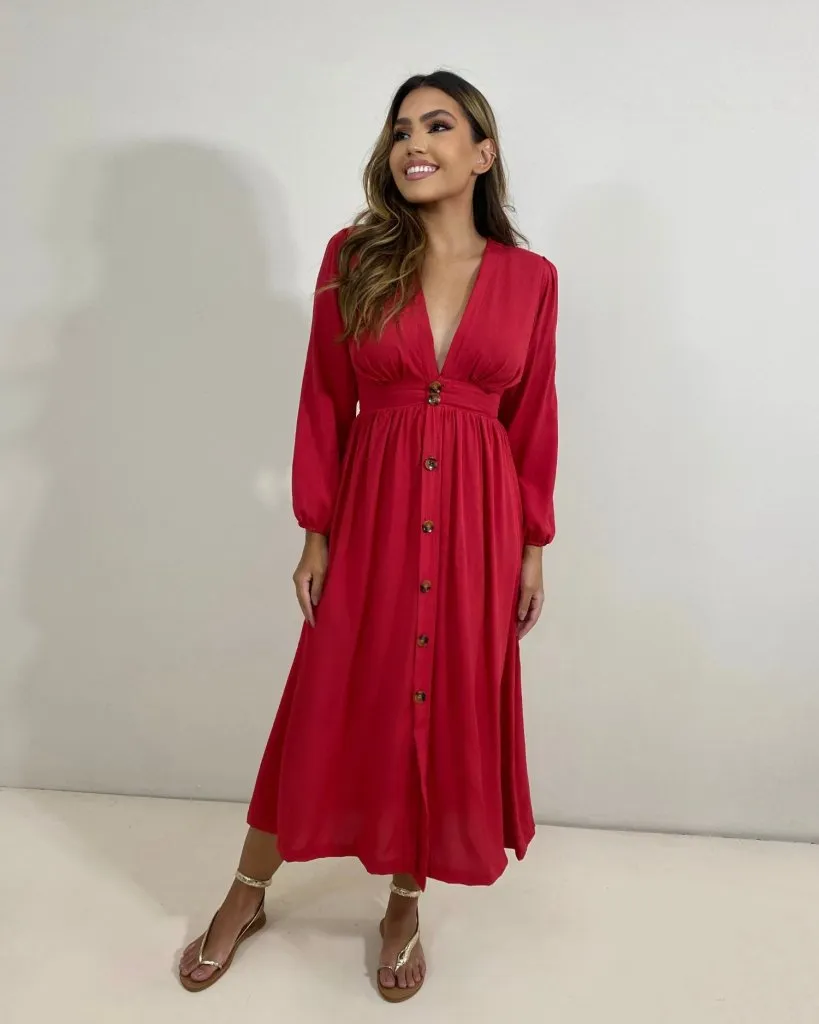 Vestido Clara - Vermelho