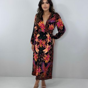 Vestido Clara - Floral Fundo Preto - Image 4