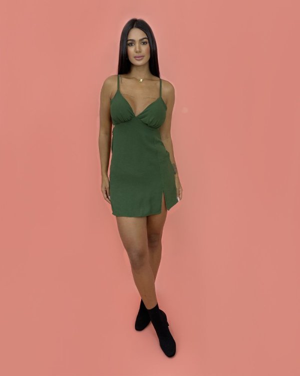 Vestido Elisângela - Verde Militar - Imagem 3