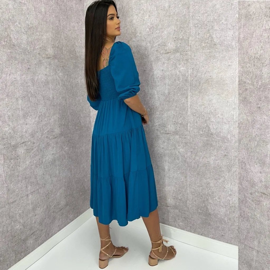 Vestido Juliana - Azul Petróleo