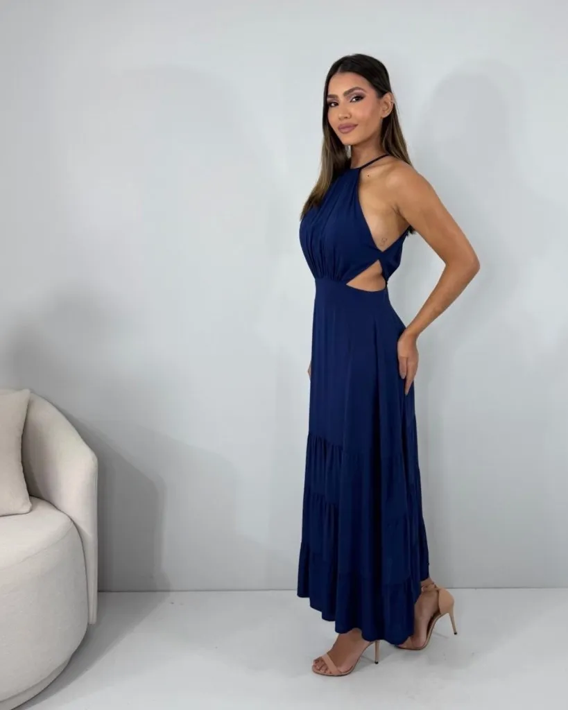 Vestido Estefane - Azul Marinho