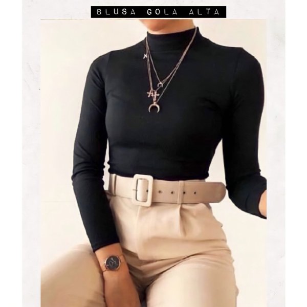 Blusa Manga Longa - Preto