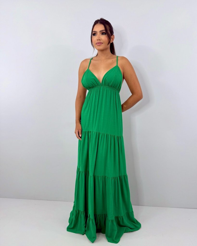 Vestido Sophia - Verde Bandeira