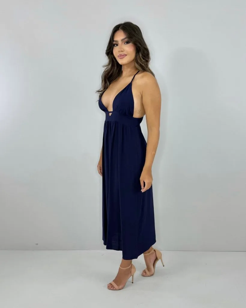 Vestido Heloína - Azul Marinho