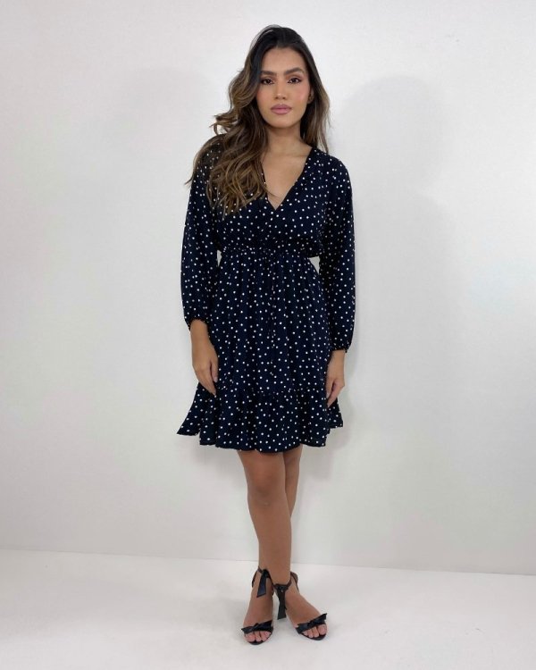 Vestido Lavínia - Poá Fundo Preto - Imagem 2