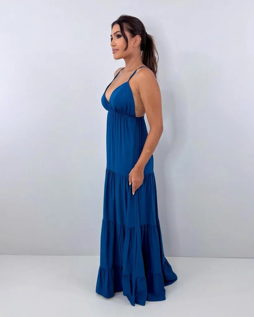 Vestido Sophia - Azul Petróleo