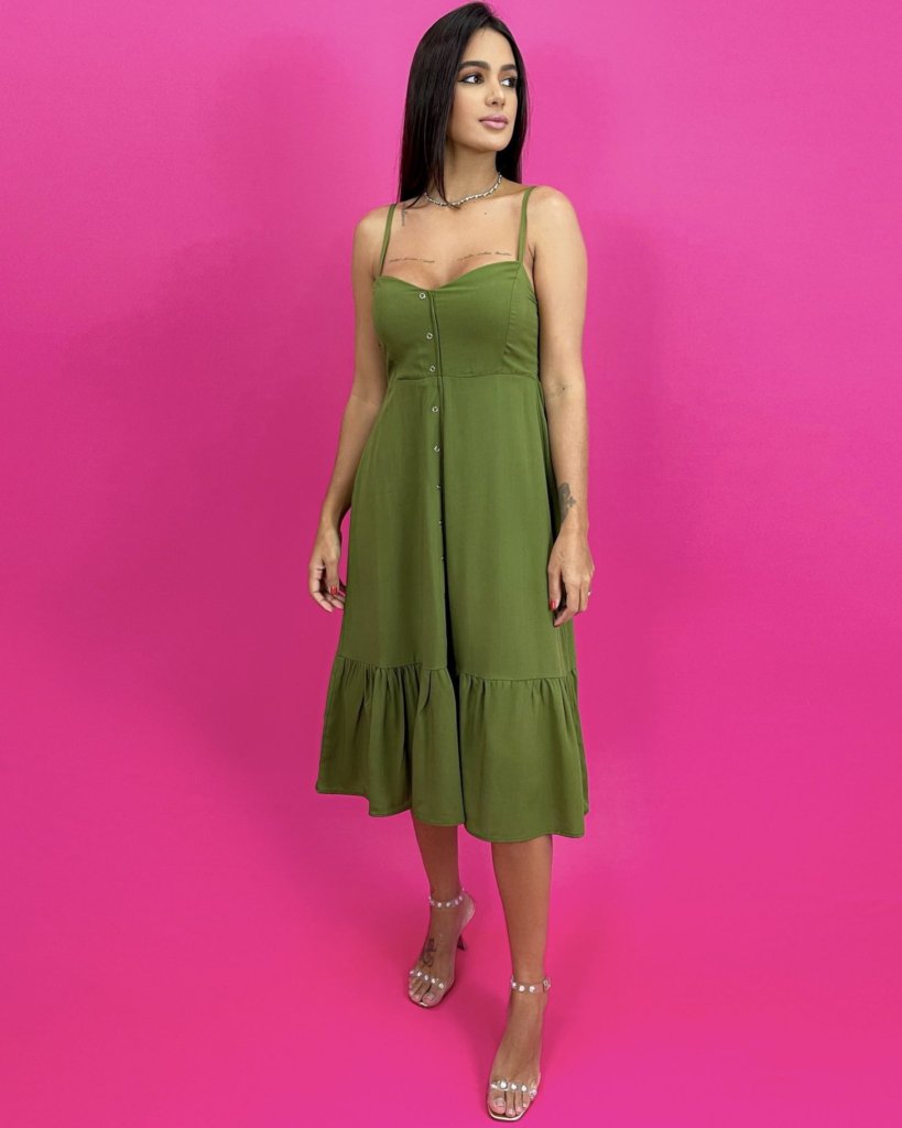 Vestido Evelyn - Verde Militar