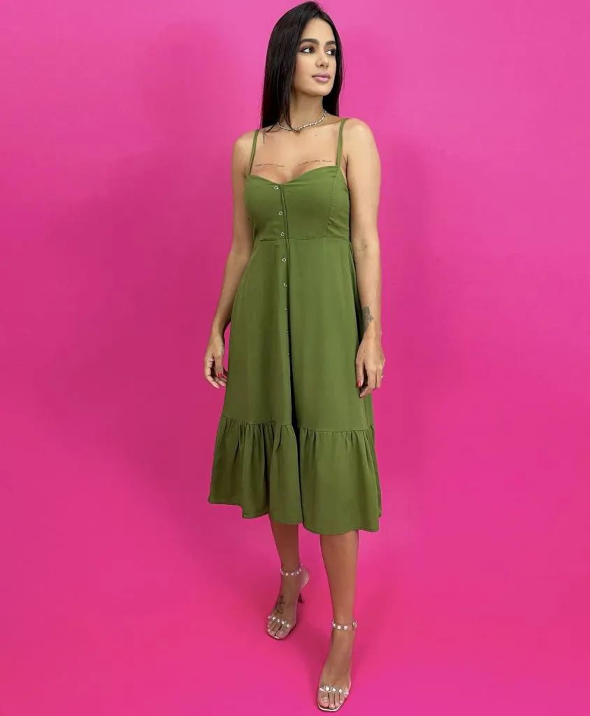 Vestido Evelyn - Verde Militar