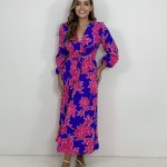 Vestido Clara - Floral Fundo Azul