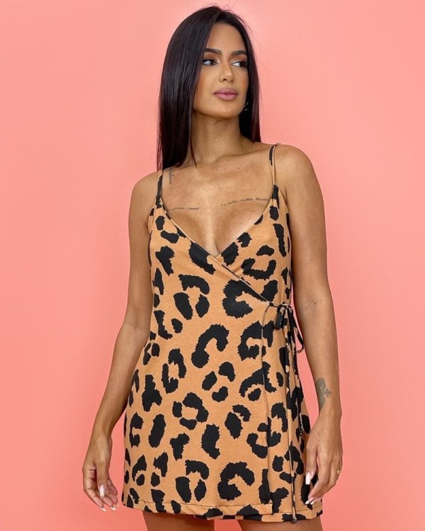Vestido Soraia - Onça Marrom