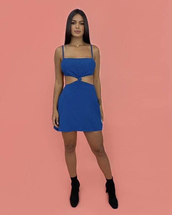 Vestido Cleo - Azul Petróleo