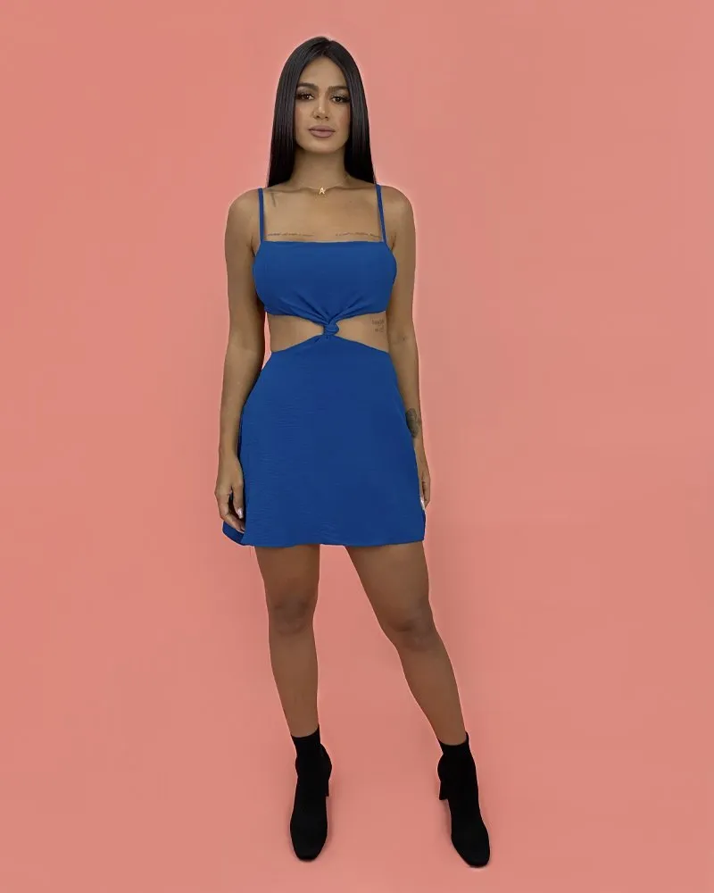 Vestido Cleo - Azul Petróleo