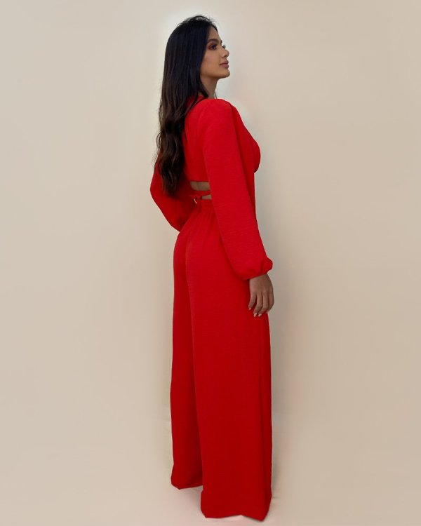 Conjunto Pantalona Simone - Vermelho - Imagem 2