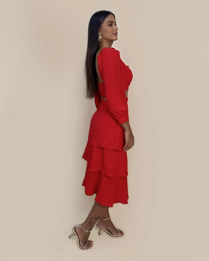 Conjunto Olga em Duna - Vermelho