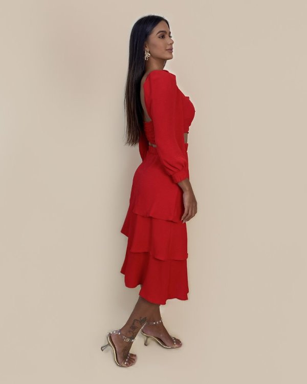 Saia Olga em Duna - Vermelho - Imagem 4
