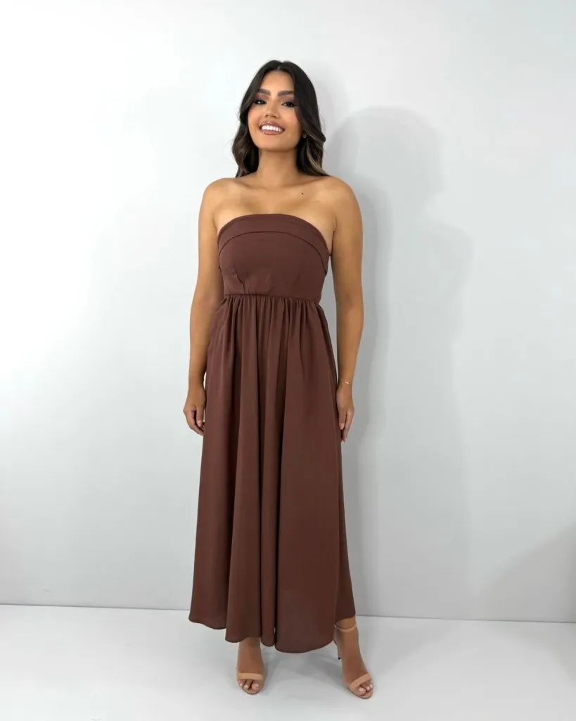 Vestido Perla - Marrom