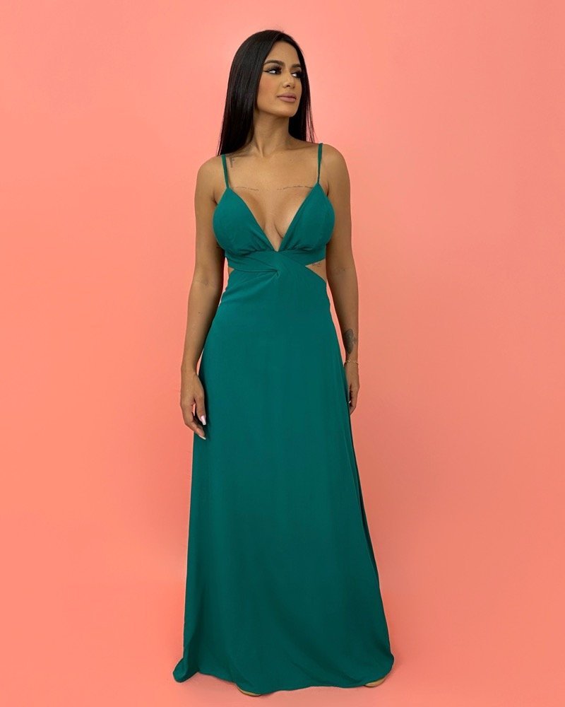 Vestido Flávia - Verde Amazônia - Image 1