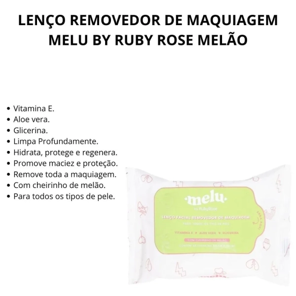 Lenço Facial Removedor de Maquiagem Melu by Ruby Rose