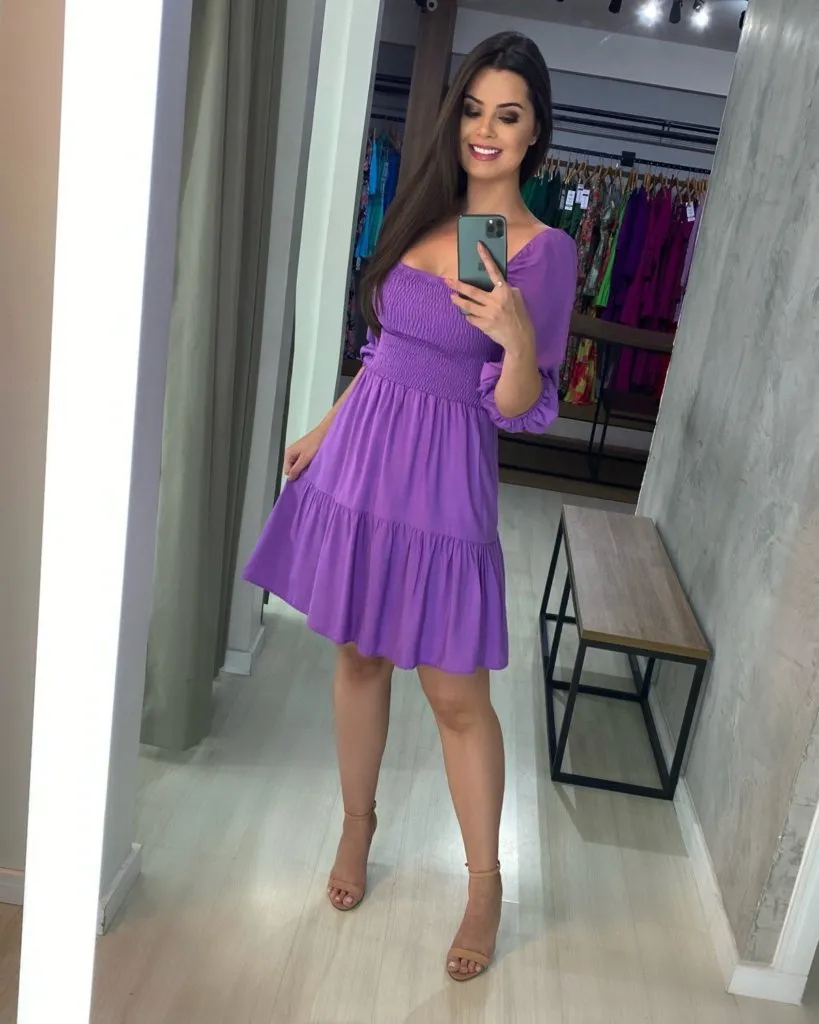 Vestido Juliana Curto - Lilás