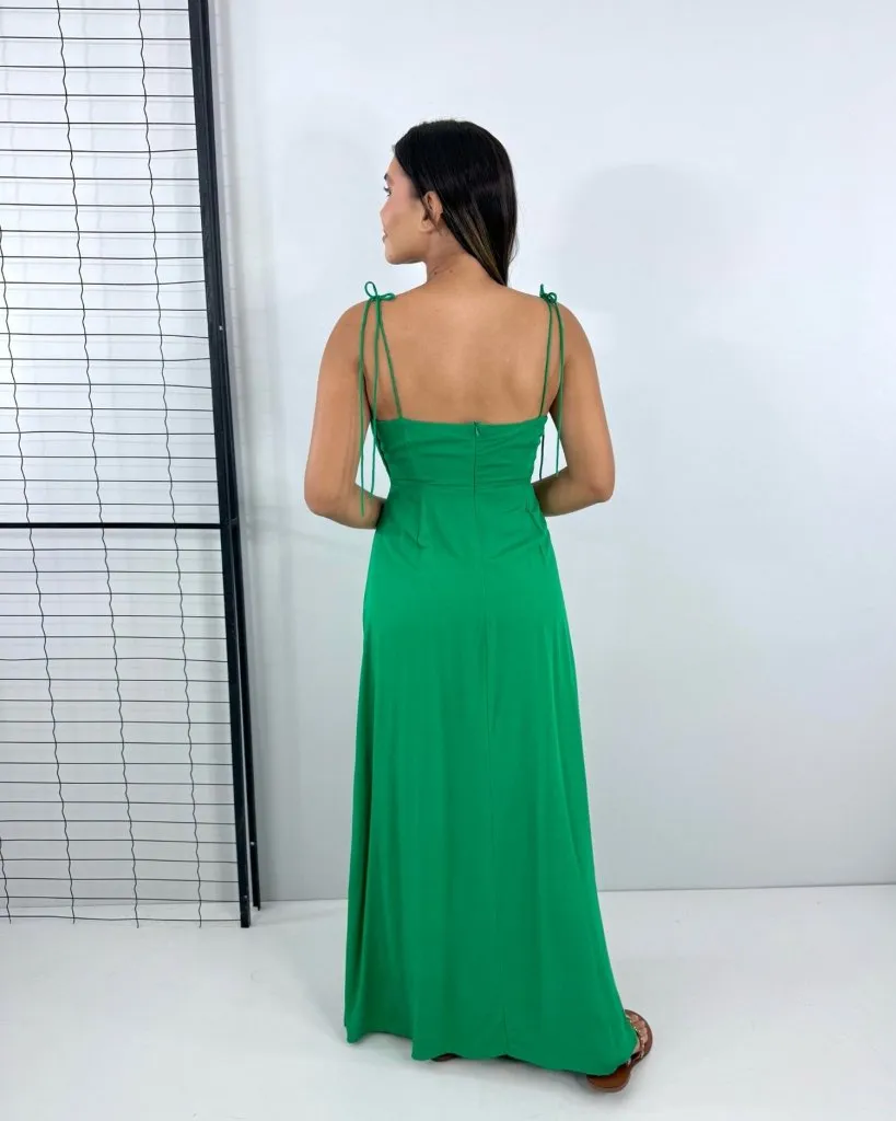 Vestido Drica Longo - Verde Bandeira