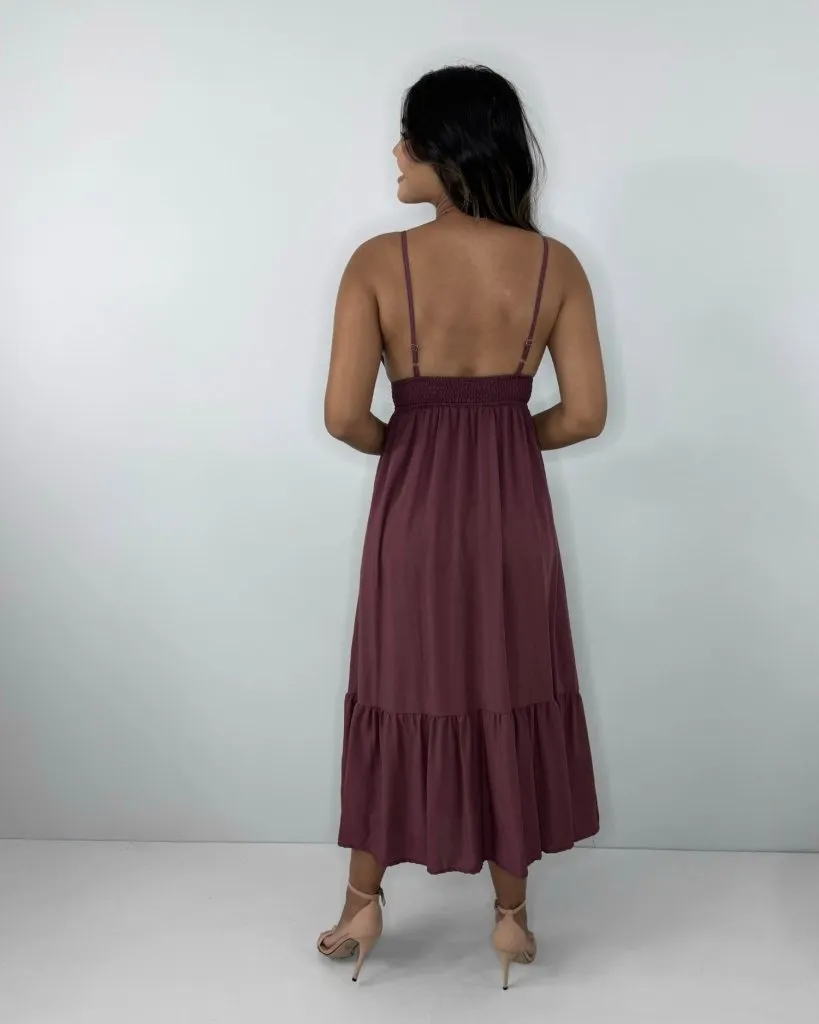 Vestido Beatriz - Marrom