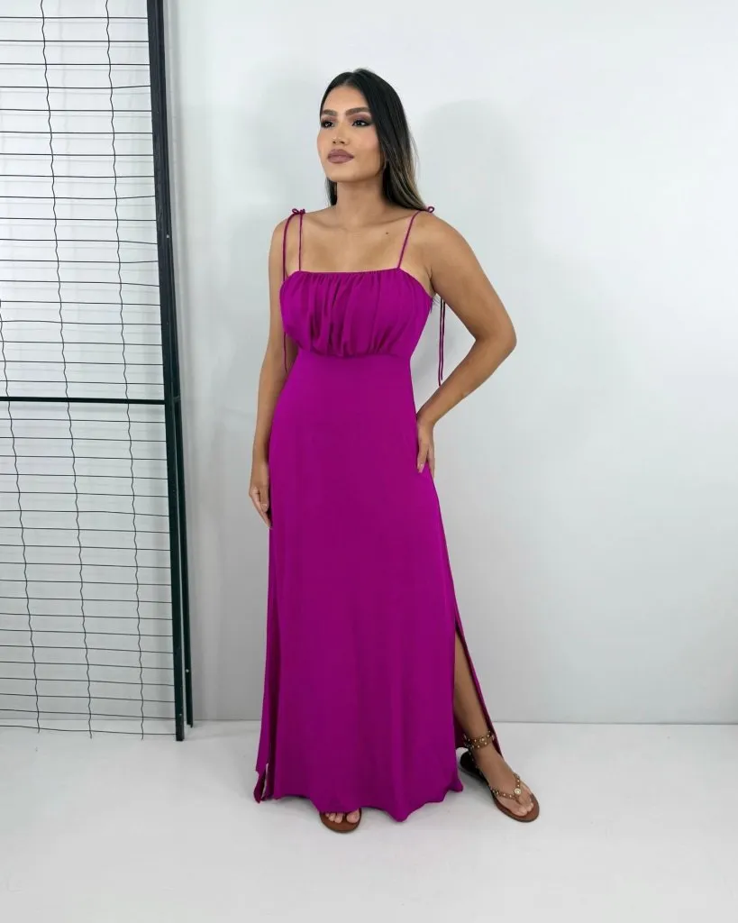 Vestido Drica Longo - Fúcsia