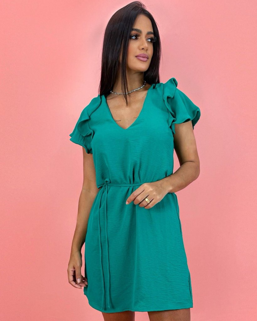 Vestido Lívia - Verde Bandeira