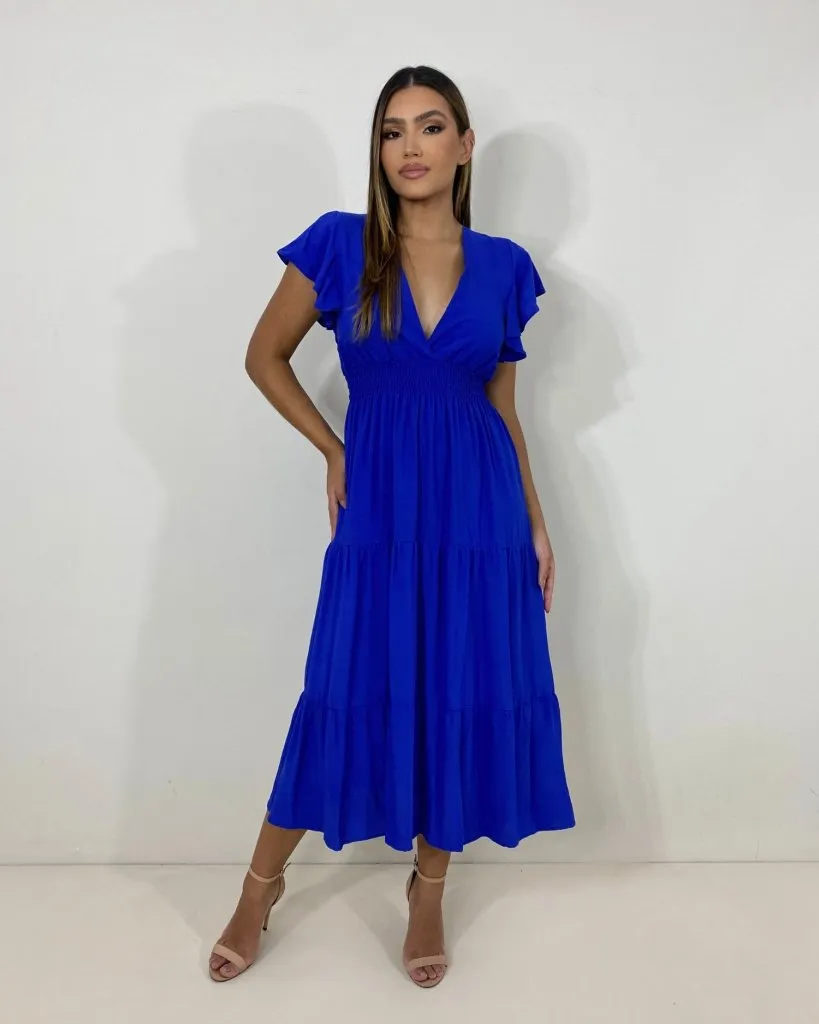 Vestido Laís Midi - Azul Royal
