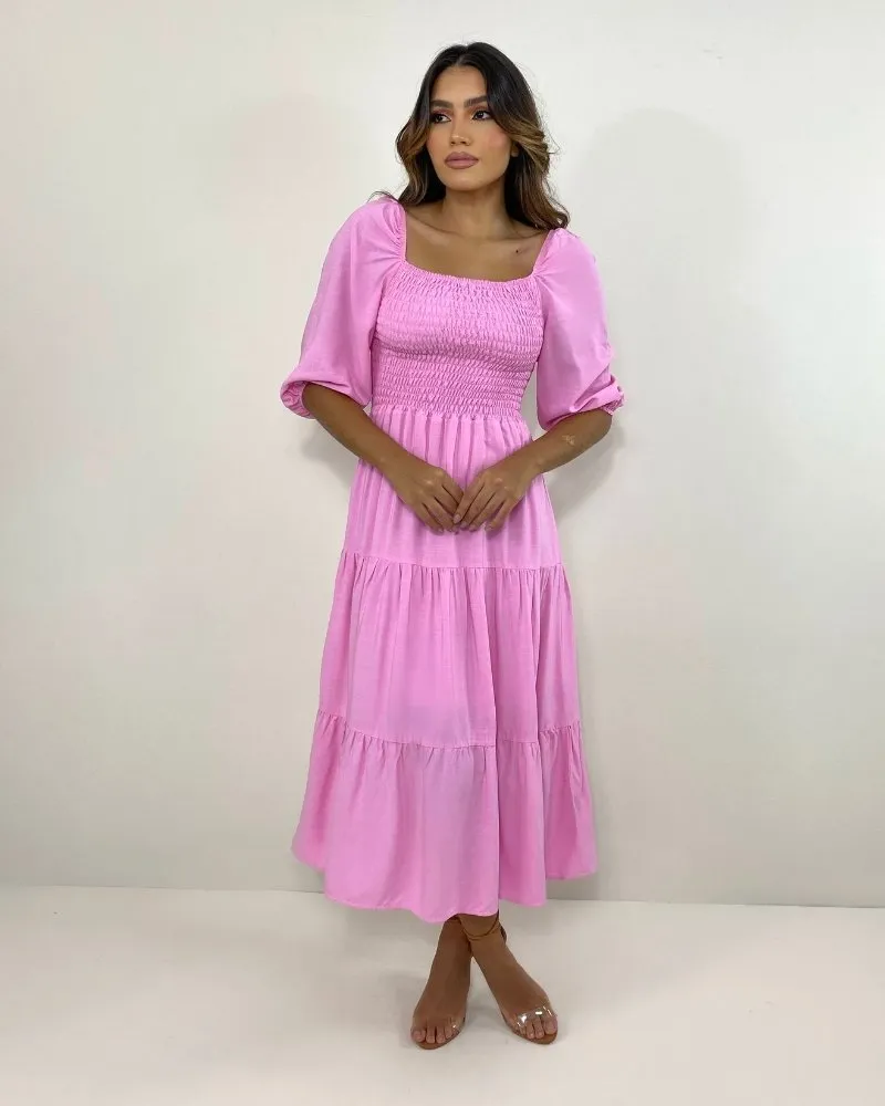 Vestido Juliana - Rosa Bebê