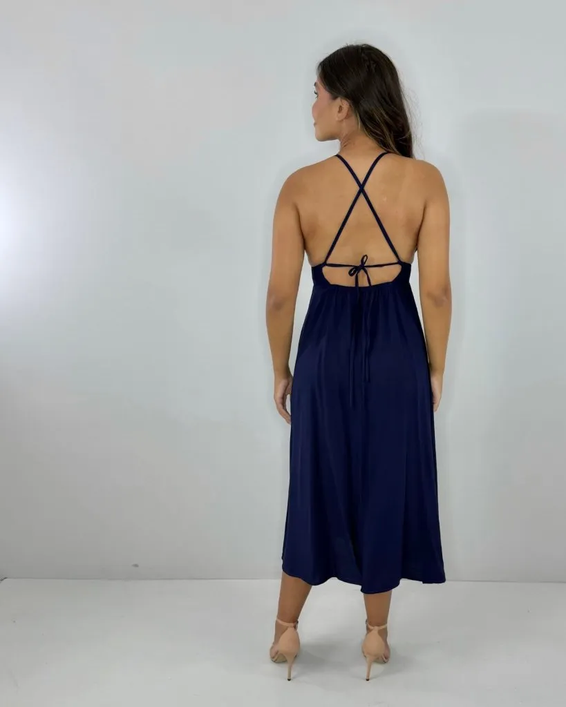 Vestido Heloína - Azul Marinho