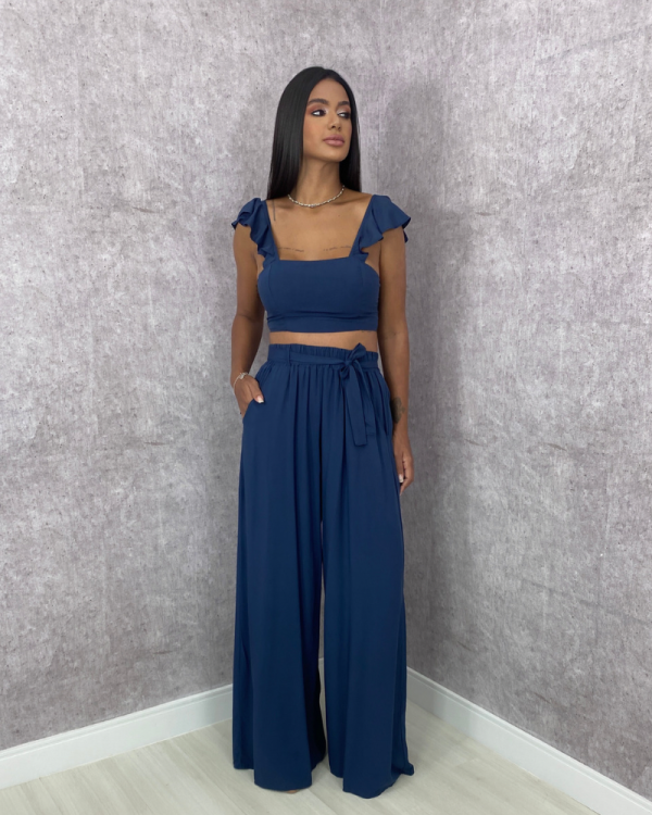 Conjunto Pantalona Samira - Azul Marinho - Imagem 3