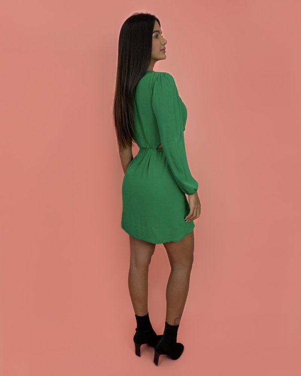 Vestido Luna em Duna - Verde Bandeira - Imagem 3