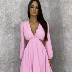 Vestido Leona - Rosa Bebê