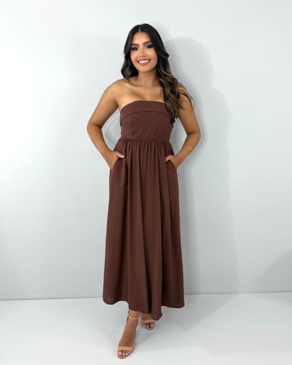 Vestido Perla - Marrom